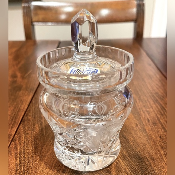 Vintage Violetta Polish Crystal Covered jam or mustard  jar - Picture 1 of 16